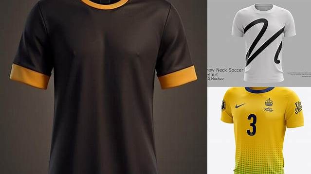 3982+ Crew Neck Soccer T-shirt Mockup Free Download Free PSD