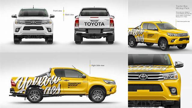 4034+ Toyota Hilux Mockup Free Free PSD