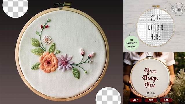 4062+ Embroidery Hoop Mockup High-Resolution PSD Download