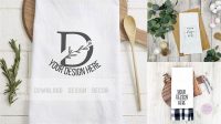 4083+ Tea Towel Mockup Free Include TIFF