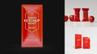 4119+ Ketchup Sachet Mockup Premium Quality Freebie