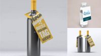 4145+ Bottle Neck Tag Mockup Easy Editable