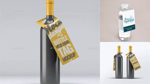 4145+ Bottle Neck Tag Mockup Easy Editable