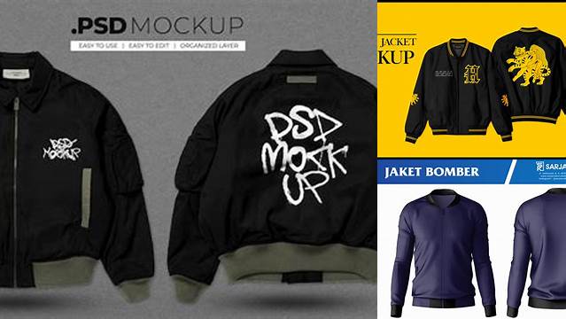 4152+ Jaket Bomber Mockup PSD Free Download