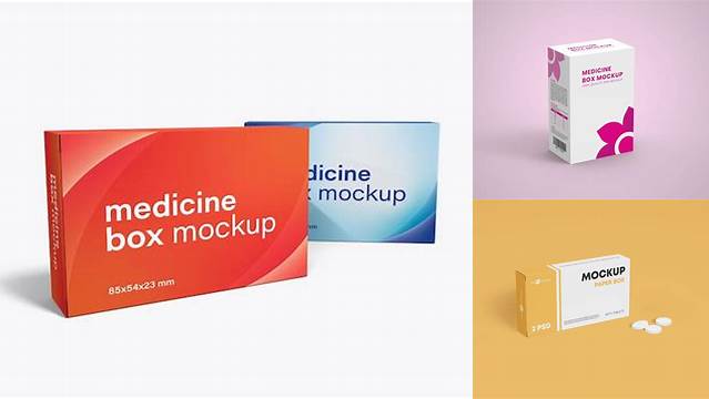 4172+ Medicine Box Mockup Free Download Fully Editable PSD Template