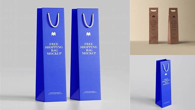 4210+ Wine Paper Bag Mockup High-Quality PSD