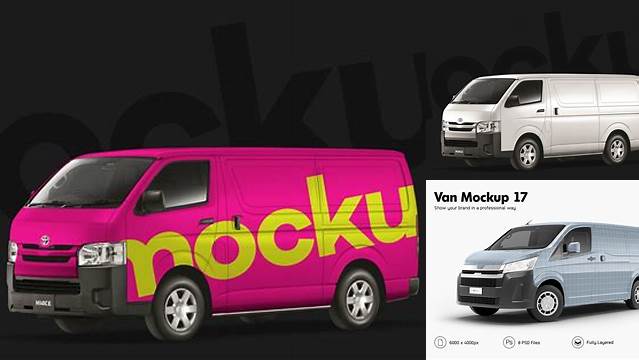 4216+ Toyota Hiace Van Mockup Free Download High-Quality PSD