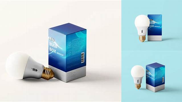 4244+ Led Bulb Box Mockup Free Download Hight Resolution