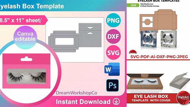 4250+ Eyelashes Box Template Free PSD