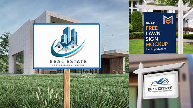 4268+ Real Estate Yard Sign Mockup Free Best for Showcase