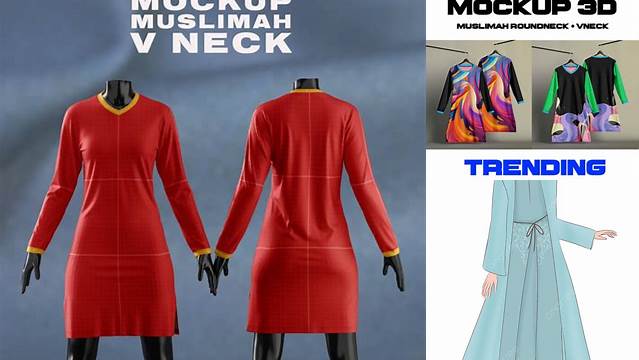 4284+ Mockup Baju Muslim Easy Editable