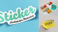 4293+ Sticker Mockup Smart Object PSD Template