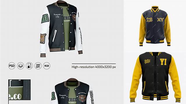 4304+ Varsity Jacket Mockup Psd Smart PNG Image