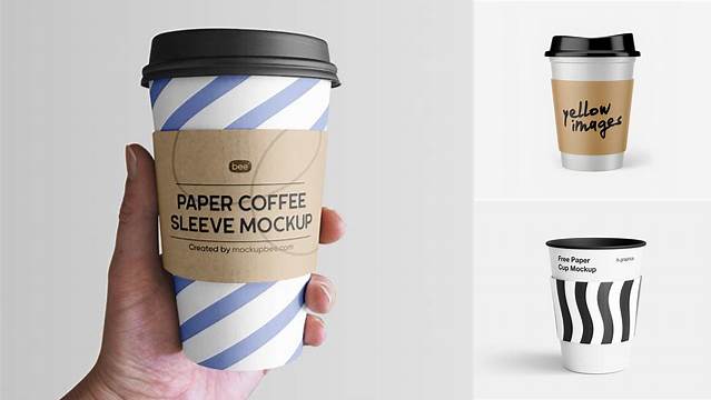 4339+ Paper Cup Sleeve Mockup Professional Quality PSD Freebie