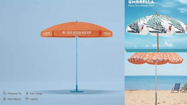 4382+ Beach Umbrella Mockup Free Digital Download