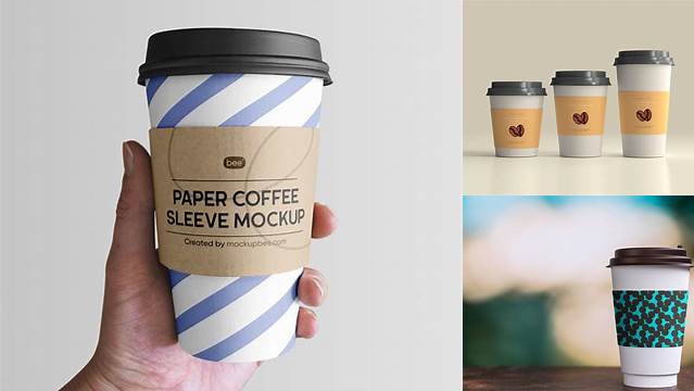 4454+ Cup Sleeve Mockup Free Creative Design File