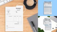 4496+ Receipt Book Mockup PSD Download