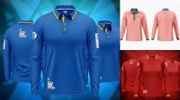 4536+ Long Sleeve Polo Shirt Mockup Psd Free Custom PSD Mockup Template