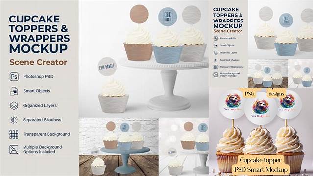 4539+ Cupcake Wrapper Mockup Versatile Photoshop File