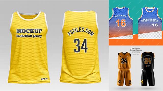 4545+ Mockup Basketball Jersey Professional PSD Template