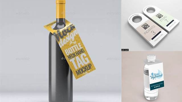 4553+ Bottle Neck Tag Mockup Easy Editable