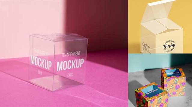 4565+ Transparent Box Mockup Creative Design File