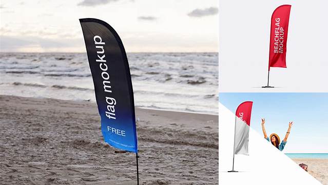 459+ Beach Flag Mockup Free High Resolution