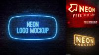 4598+ Online Neon Sign Mockup PSD Download