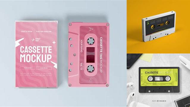 4647+ Cassette Mockup Free Professional PSD Mockup