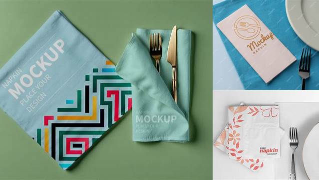 4695+ Napkin Mockup Free Fully Layered PSD Freebie