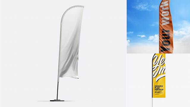 4703+ Mockup Beachflag Professional Quality PSD Freebie