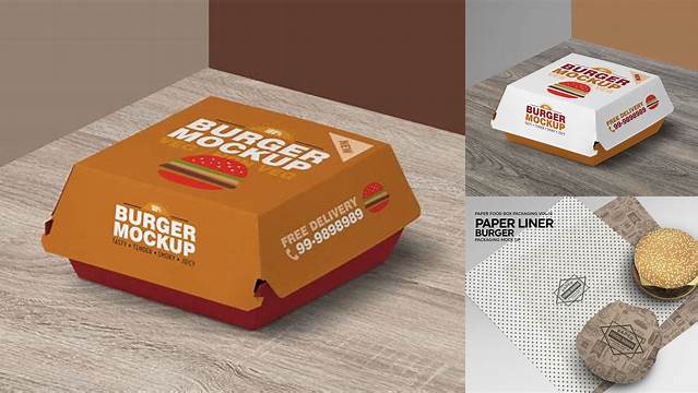 4752+ Burger Paper Liner Packaging Mockup Free Smart PNG Image