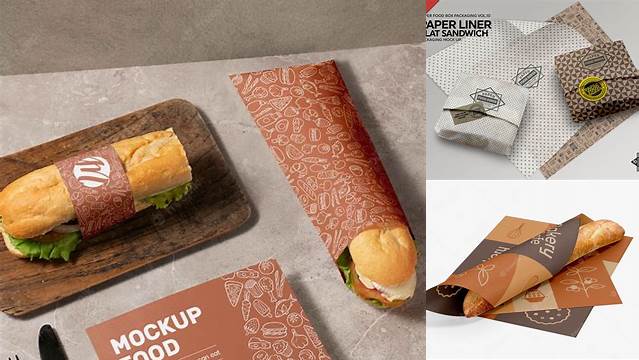 4757+ Sandwich Wrap Paper Mockup Free Advanced Editable PSD