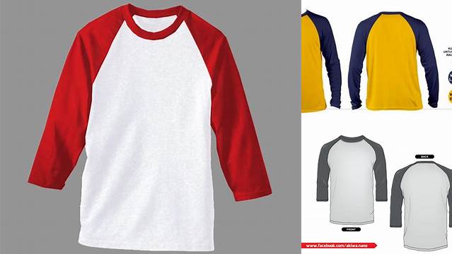 4787+ Mockup Kaos Raglan Cdr Customizable PSD