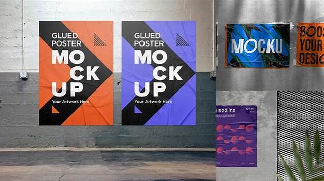 4870+ Glued Poster Mockup Vk Smart PNG Image