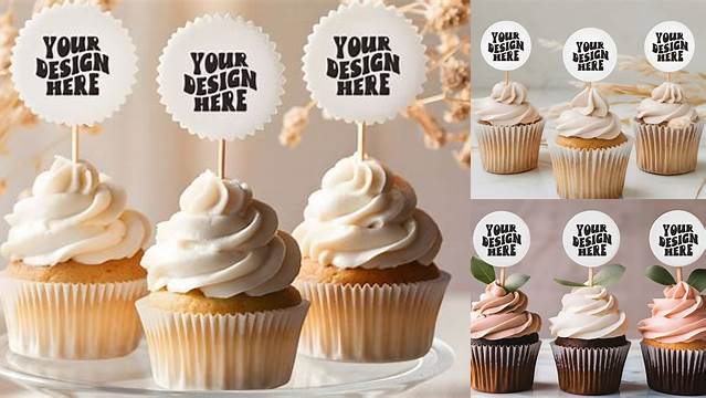 4915+ Cupcake Topper Mockup Free Easy Editable