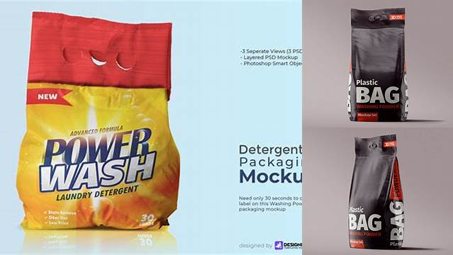 4925+ Washing Powder Bag Mockup Free PSD Download