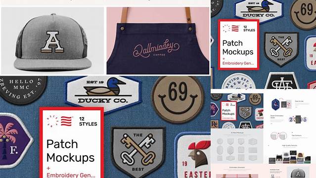 4962+ Patch Mockups + Embroidery Generator PSD Free Download