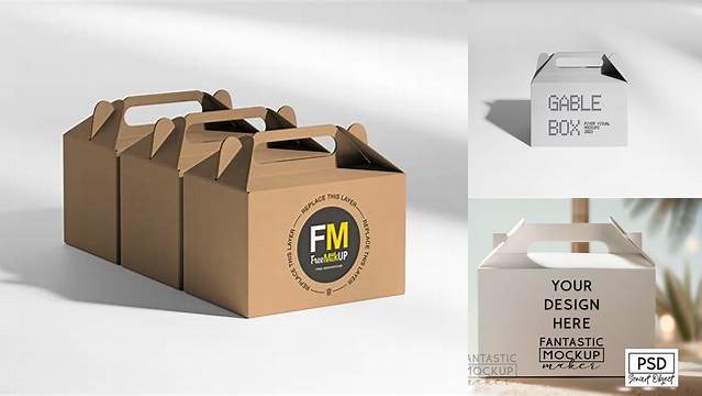 4992+ Gable Box Mockup For Free Download