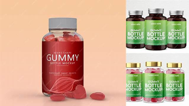 5017+ Gummy Bottle Mockup Free PSD