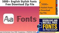 5045+ English Font Free Download Zip File PSD for Creative Projects