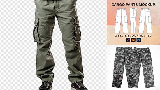 5052+ Cargo Pants Mockup Include TIFF