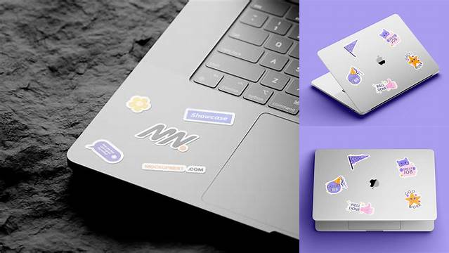 5061+ Laptop Sticker Mockup PSD Free Download