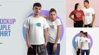 5064+ Mockup T Shirt Couple Free Professional PSD Resource