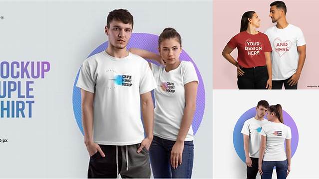 5064+ Mockup T Shirt Couple Free Professional PSD Resource