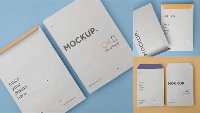 5081+ A4 Envelope Mockup Easy Editable