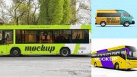 5089+ Small Bus Mockup Creative PSD Resources