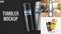 5093+ Tumbler Bottle Mockup Free High-Quality PSD