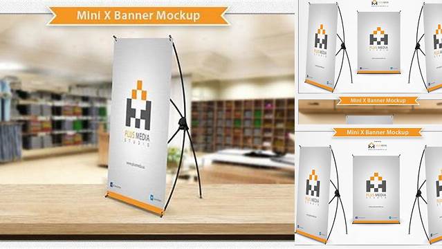 5108+ Mini X Banner Mockup Free Mockup PSD