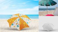 5136+ Beach Umbrella Mockup Smart Object PSD Template